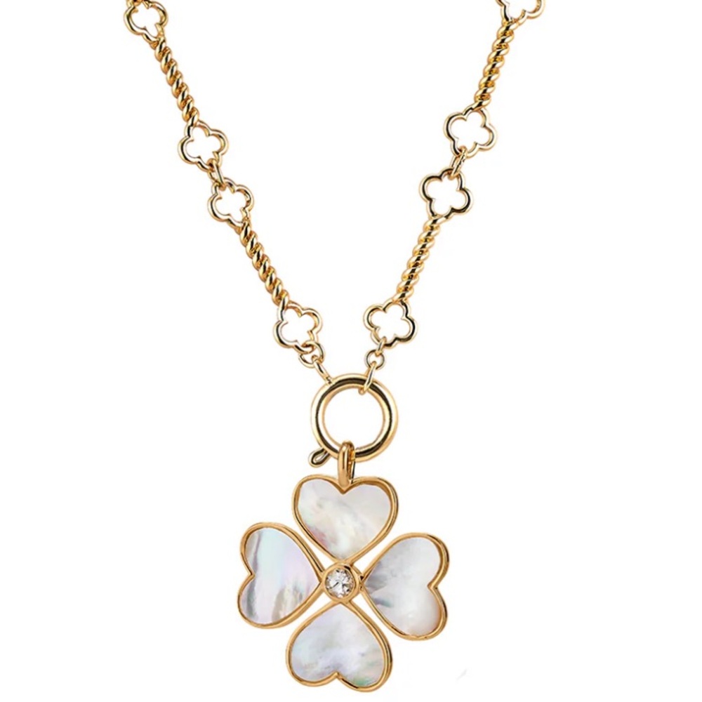 NEW ASHA Heart Clover Necklace - Picture 3 of 4